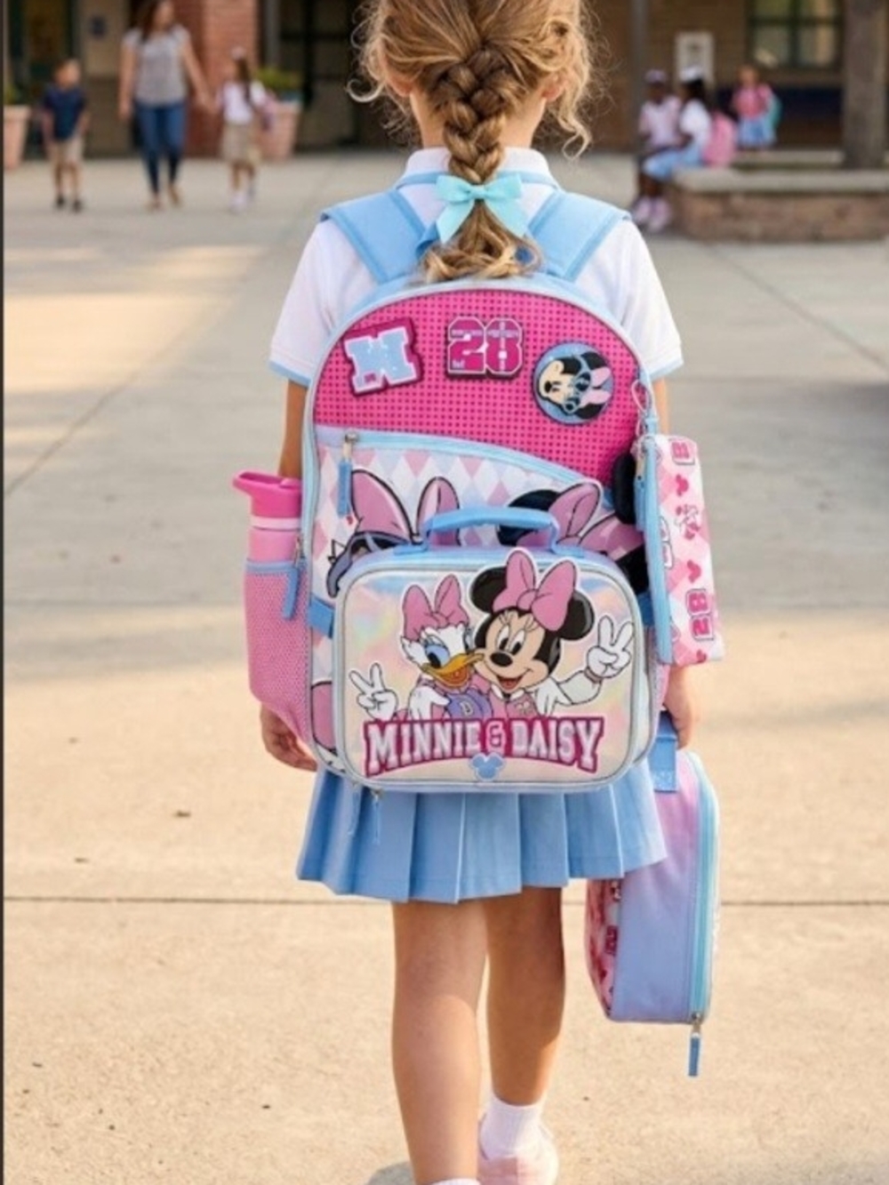 Disney Minnie & Daisy Kids Backpack Set - Pink & Light Blue